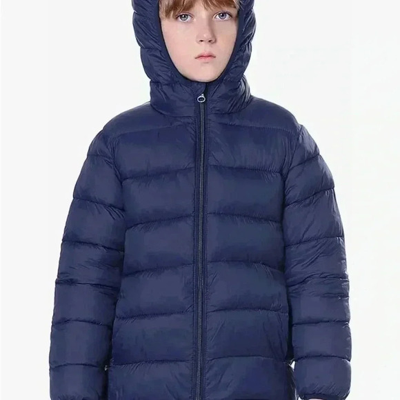 New Cecorc Boy’s Puffer Jacket Coat Dark Blue Size 10-12 NWT - Picture 2 of 10